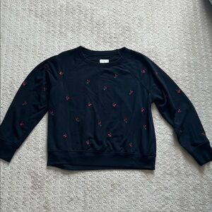 Lou & Grey Black Cherry Embroidered Sweater